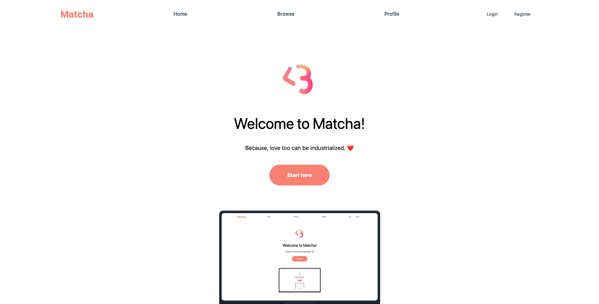 Matcha web page